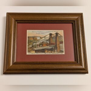 Victorian Trade Card Great Western Michigan Central Train Niagara Falls Bridge